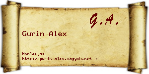 Gurin Alex névjegykártya
